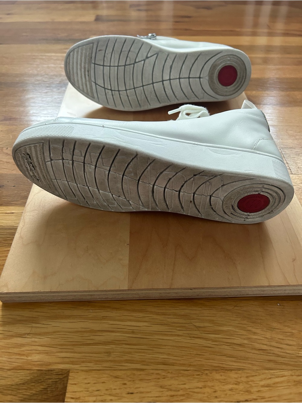 Fitflop White High-Top Leather Sneakers with Side Zip Detail - Picture 6 of 8